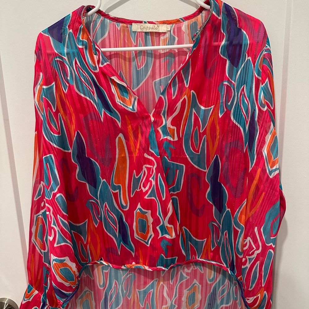Colorful Sheer Blouse